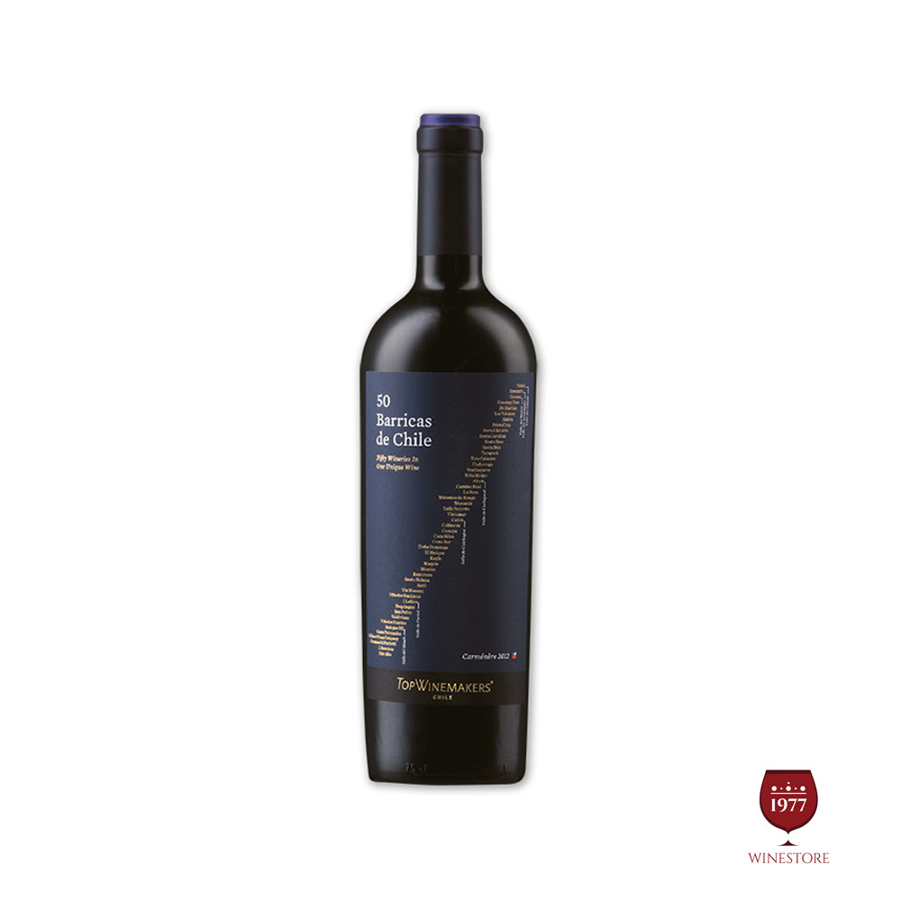 Rượu Vang Chile Cao Cấp Top Winemaker 50 Barricas Carmenere 5.4% ABV*