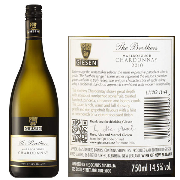 Rượu Vang Giesen The Brothers Sauvignon Blanc